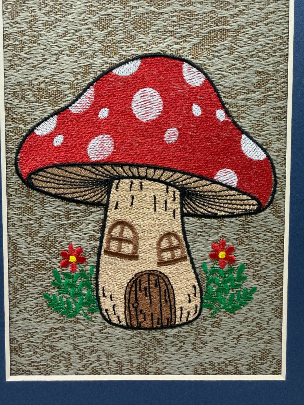 Homemade Mushroom Cottage Embroidery Art - Picture 3 of 7